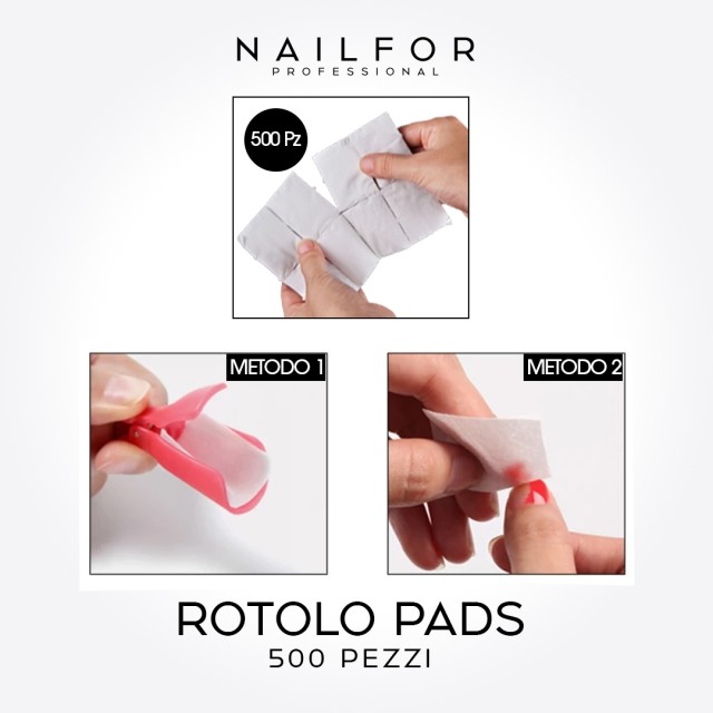 Vernis à ongles semi-permanent couleur : ROLL 500 Pads en cellulose haute qualité Nailfor 4,99 €