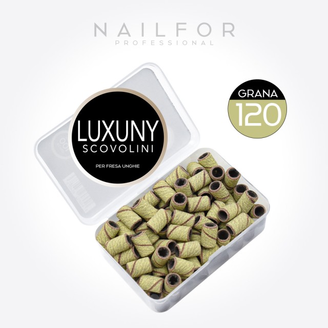 Accesorios para uñas, nails de alta calidad nail art PINCELES Luxuny GRANO 120 para taladro - 100 piezas AMARILLO Nailfor 9,99 €