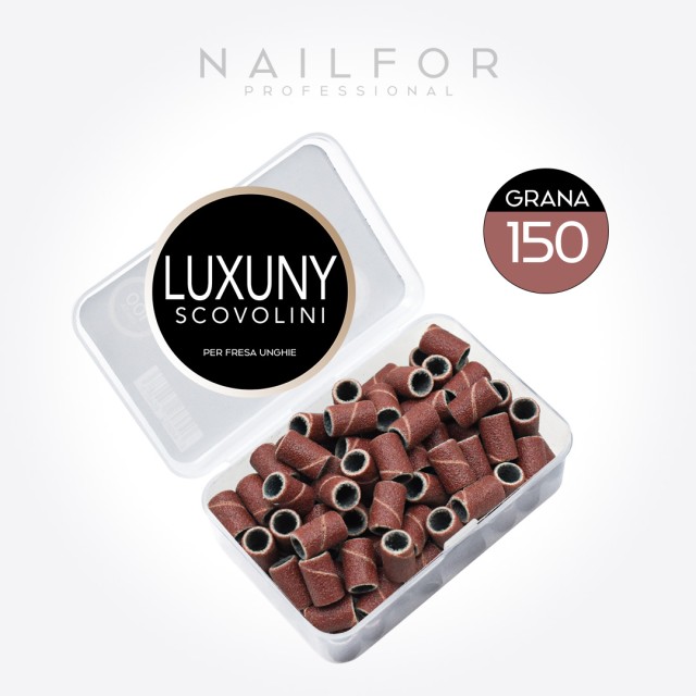 Accesorios para uñas, nails de alta calidad nail art PINCELES Luxuny GRANO 150 para taladro - 100 piezas MARRÓN Nailfor 9,99 € N