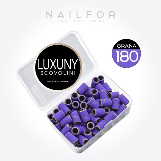 Accessoires pour ongles, nails de haute qualité nail art Luxuny DE LUXE GRAIN 180 pour perceuse - 100 pièces VIOLET Nailfor 9,99
