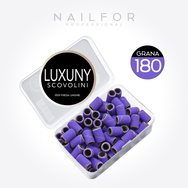 accessori per unghie, nails nail art alta qualità SCOVOLINI LUXUNY GRANA 180 per fresa - 100pz VIOLA Nailfor 9,99 € Nailfor