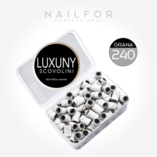 accessori per unghie, nails nail art alta qualità SCOVOLINI LUXUNY GRANA 240 per fresa - 100pz BIANCO Nailfor 9,99 € Nailfor