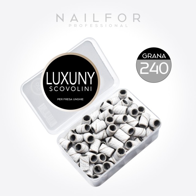 Accesorios para uñas, nails de alta calidad nail art PINCELES Luxuny GRANO 240 para taladro - 100 piezas BLANCO Nailfor 9,99 € N
