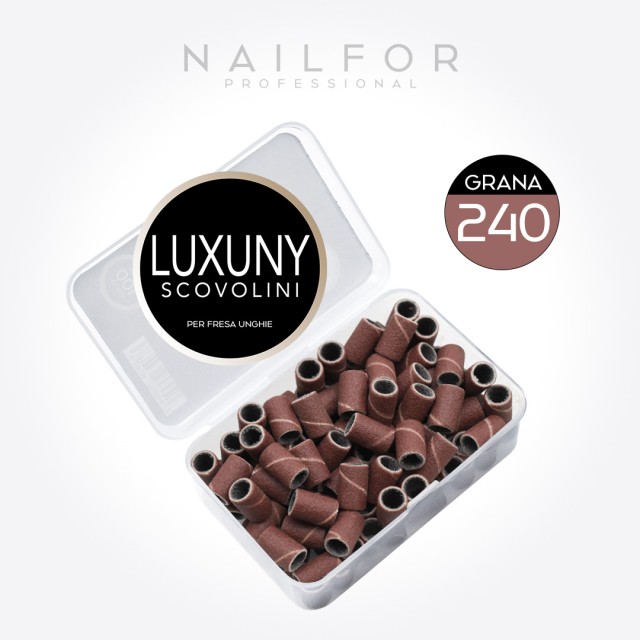 accessori per unghie, nails nail art alta qualità SCOVOLINI LUXUNY GRANA 240 per fresa - 100pz MARRONE Nailfor 9,99 € Nailfor