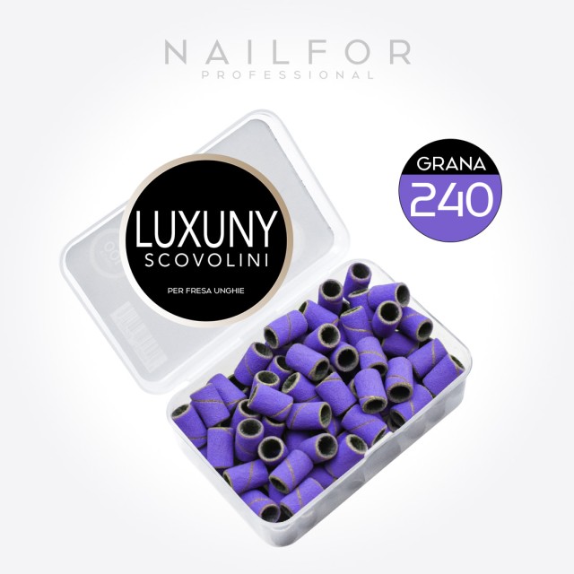 accessori per unghie, nails nail art alta qualità SCOVOLINI LUXUNY GRANA 240 per fresa - 100pz VIOLA Nailfor 9,99 € Nailfor