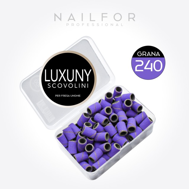 Accesorios para uñas, nails de alta calidad nail art PINCELES Luxuny GRANO 240 para taladro - 100 piezas MORADO Nailfor 9,99 € N