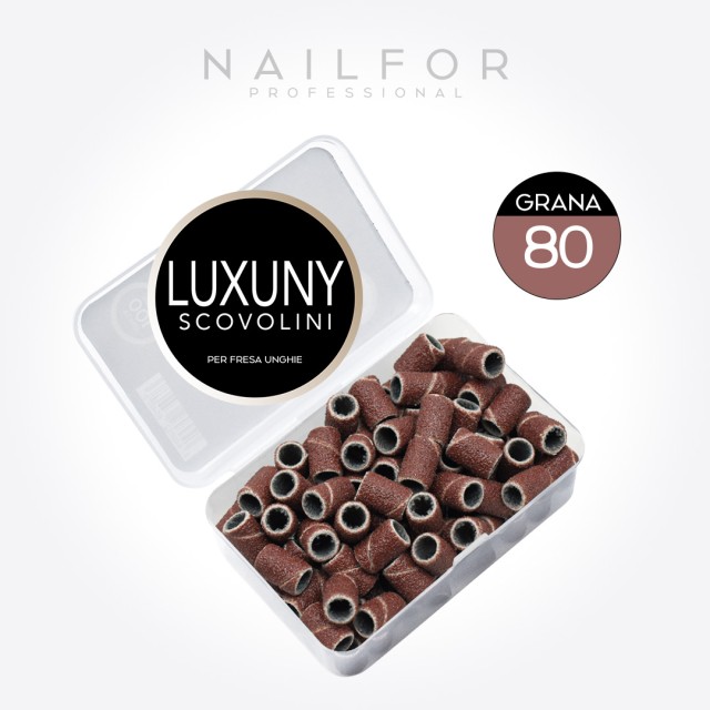 accessori per unghie, nails nail art alta qualità SCOVOLINI LUXUNY GRANA 80 per fresa - 100pz MARRONE Nailfor 9,99 € Nailfor