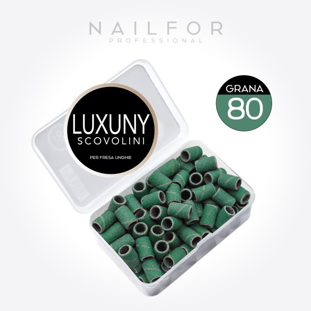 accessori per unghie, nails nail art alta qualità SCOVOLINI LUXUNY GRANA 80 per fresa - 100pz VERDE Nailfor 9,99 € Nailfor