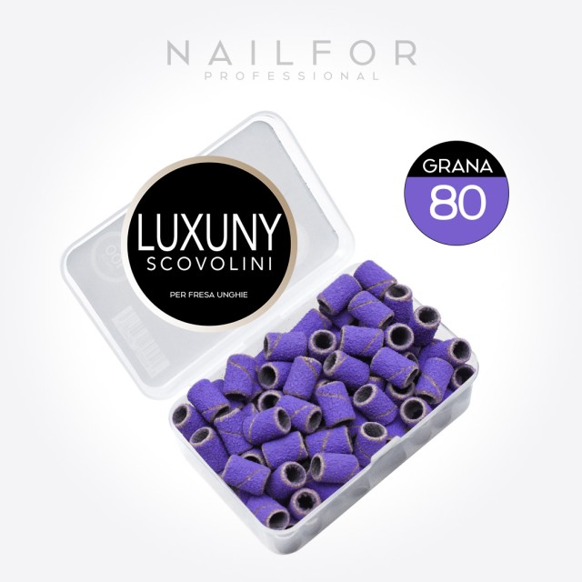 Accesorios para uñas, nails de alta calidad nail art PINCELES Luxuny GRANO 80 para taladro - 100 piezas MORADO Nailfor 9,99 € Na