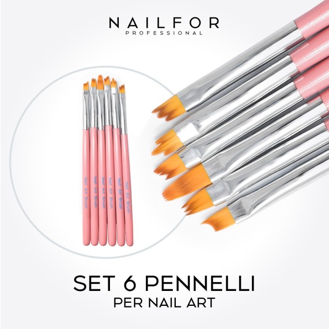 LOT DE 6 PINCEAUX POUR NAIL ART