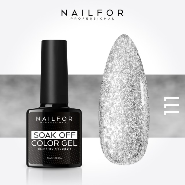 Semipermanente smalto colore per unghie: SlimLine smalto gel semipermanente 111-S argento glitter Nailfor 6,49 €