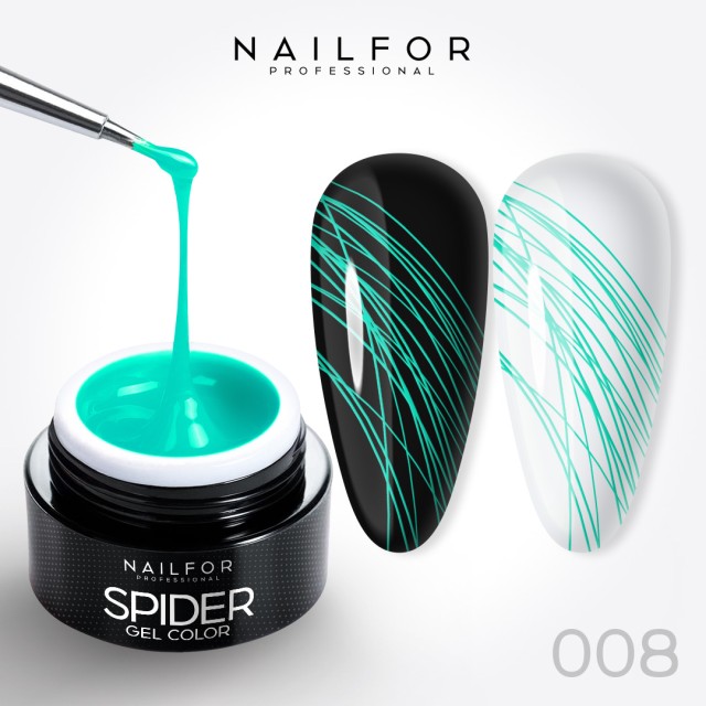 gel pour ongles couleur, nail art , nails Spider gel - 08 Turquoise | Nailfor 4,99 €