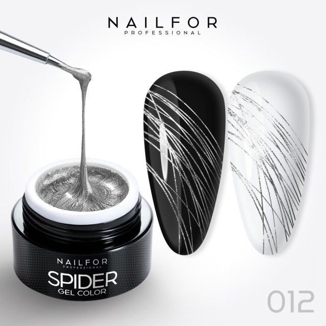Gel Spider - 12 glitter silver