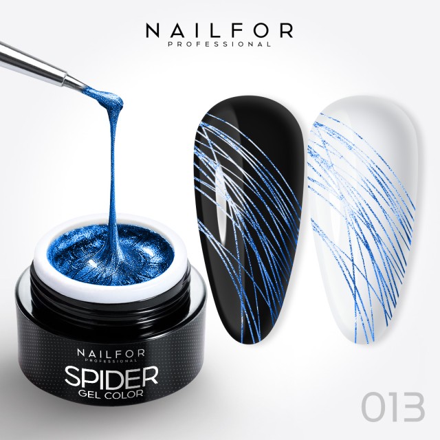 colore gel per unghie, nail art, nails SPIDER GEL - 13 Blu Glitter | Nailfor 4,99 €