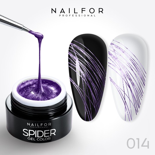 gel pour ongles couleur, nail art , nails Spider gel - 14 Violet Glitter | Nailfor 4,99 €