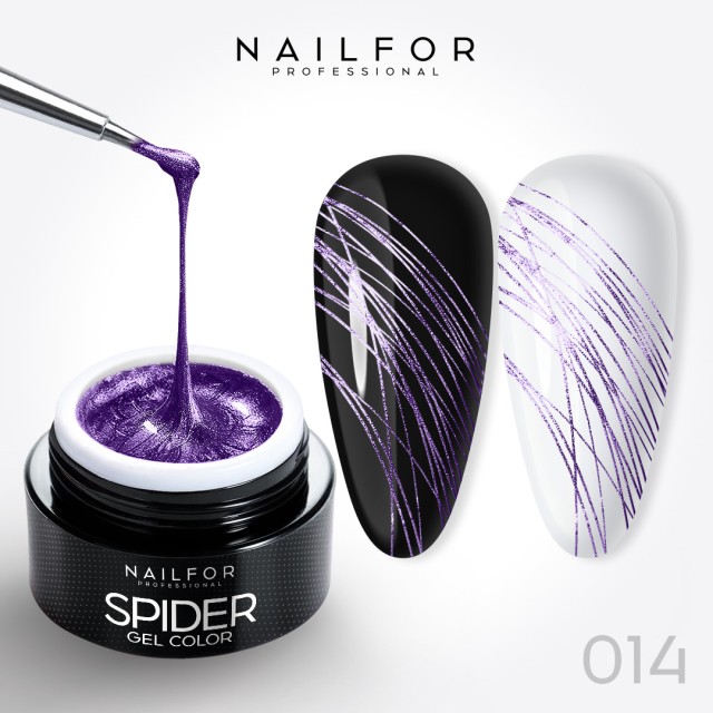 colore gel per unghie, nail art, nails SPIDER GEL - 14 Violet Glitter | Nailfor 4,99 €