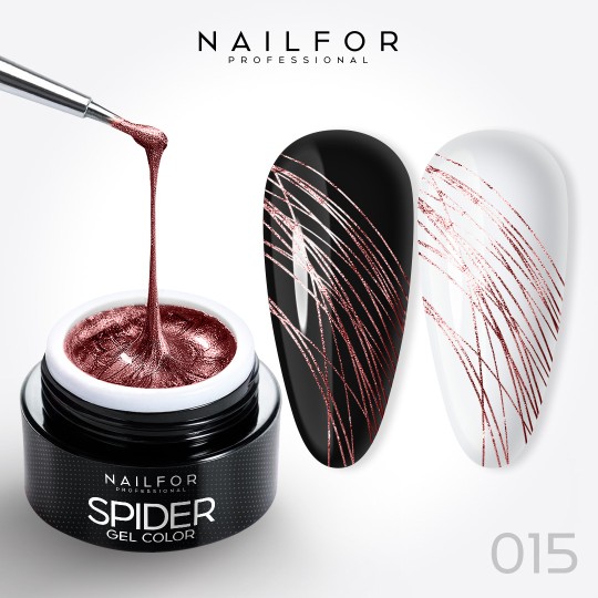gel pour ongles couleur, nail art , nails Spider gel - 15 Bronze Glitter | Nailfor 4,99 €