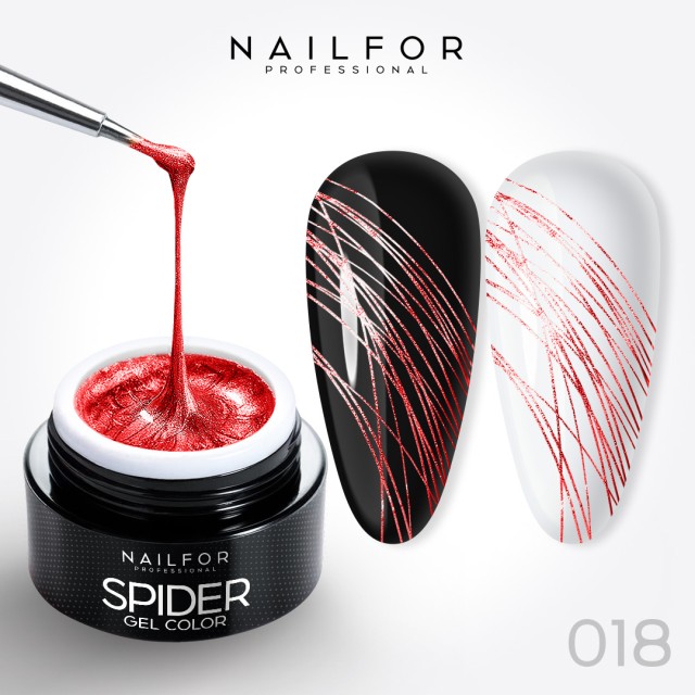 colore gel per unghie, nail art, nails SPIDER GEL - 18 Rosso Glitter | Nailfor 2,99 €