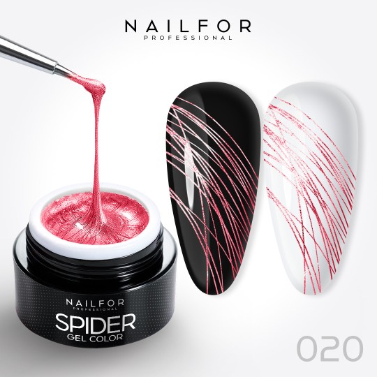 gel pour ongles couleur, nail art , nails Spider gel - 20 Pink Glitter | Nailfor 2,99 €