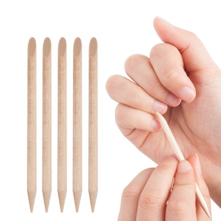 Accesorios para uñas, nails de alta calidad, nail art empujador de cutículas, palitos de madera profesionales, 20 piezas, Nailfo