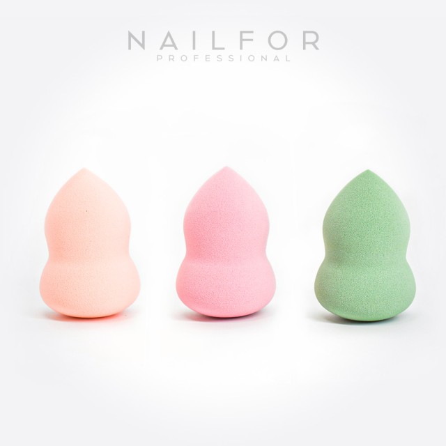 COLORED MAKEUP SPONGES - 3 PCS BOTTLE