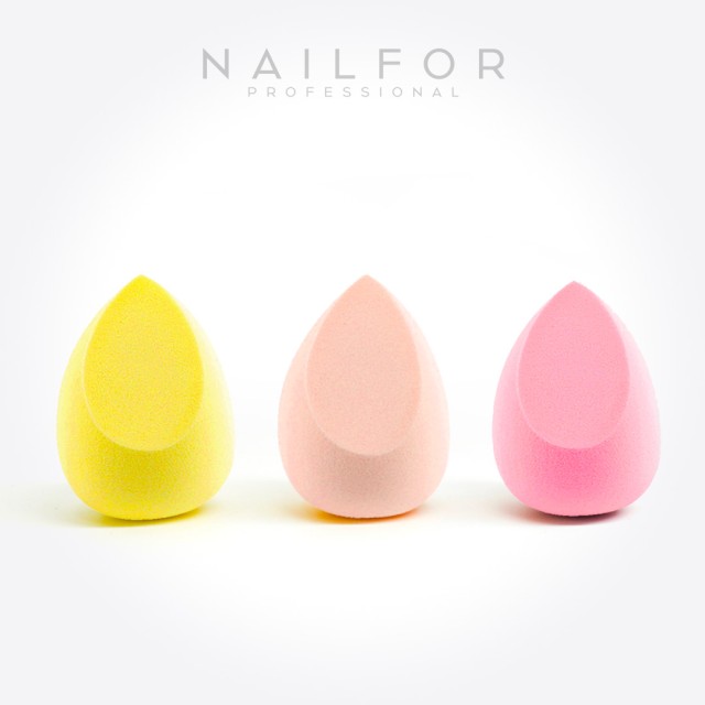 COLORED MAKE -UP SPONGES - 3 PCS CUT DROP