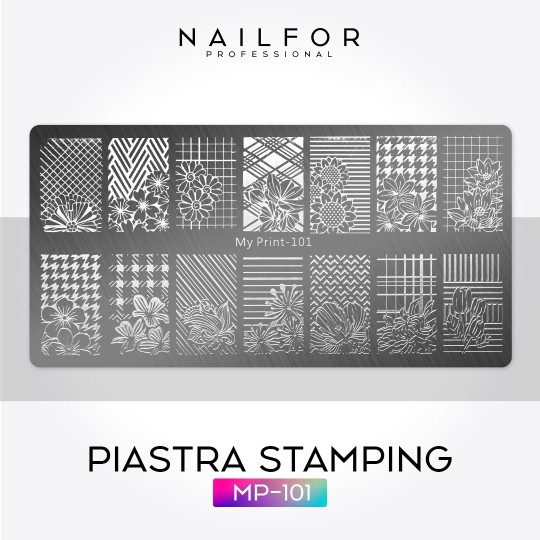 Decoración nail art , reconstrucción de uñas, PLACA Stamping MP-101 Nailfor 4,99 €
