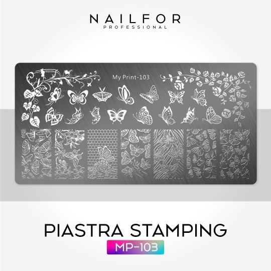 Decoración nail art , reconstrucción de uñas, PLACA Stamping MP-103 Nailfor 4,99 €