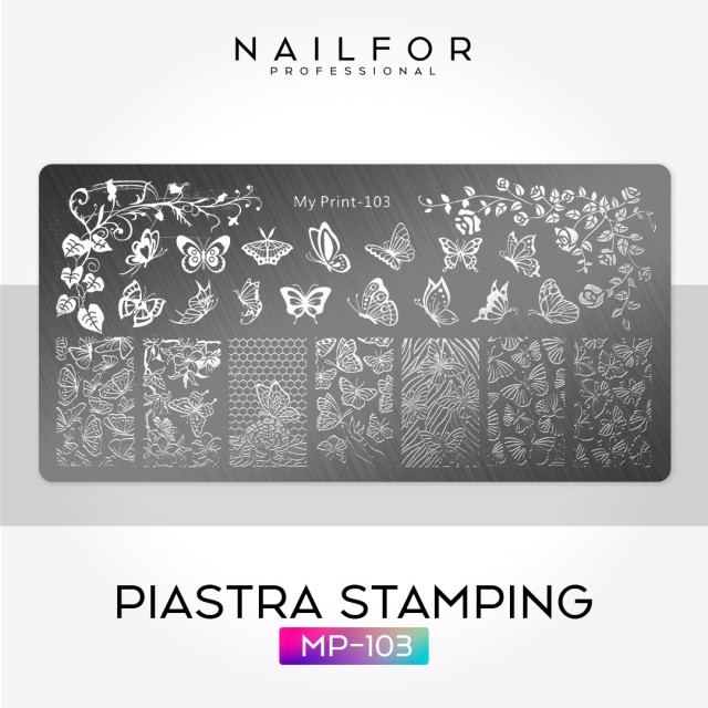 decorazione nail art ricostruzione unghie STAMPING PIASTRA MP-103 Nailfor 4,99 €