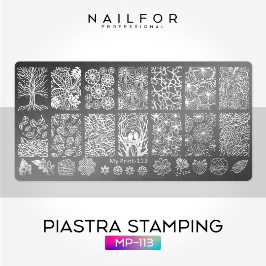 Decoración nail art , reconstrucción de uñas, PLACA Stamping MP-113 Nailfor 4,99 €