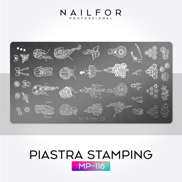 decorazione nail art ricostruzione unghie STAMPING PIASTRA MP-116 Nailfor 4,99 €
