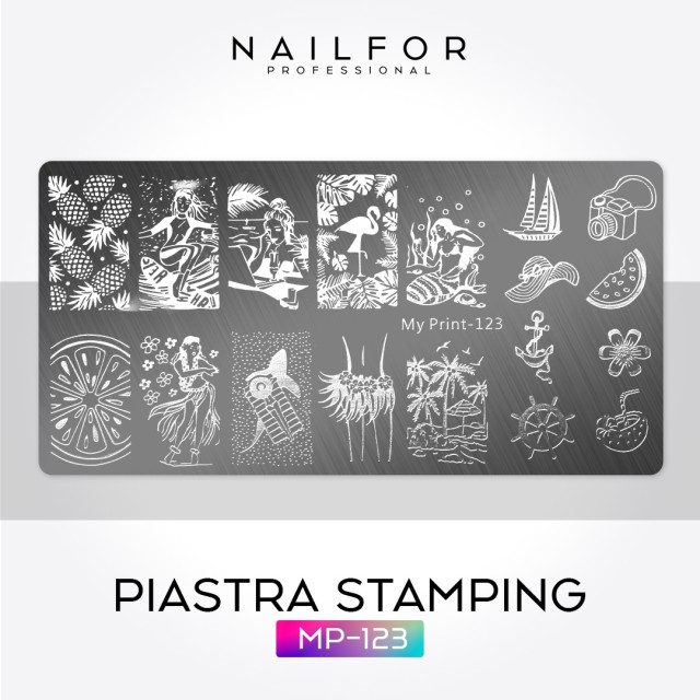 Decoración nail art , reconstrucción de uñas, PLACA Stamping MP-123 Nailfor 4,99 €