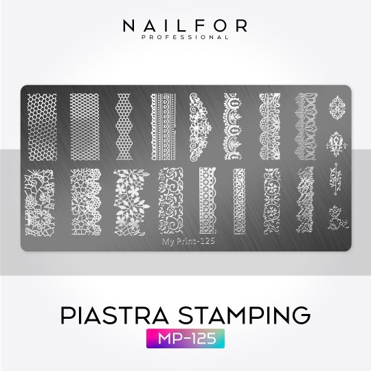 Décoration nail art reconstruction ongulaire PLAQUE Stamping MP-125 Nailfor 4,99 €