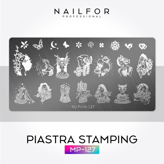 decorazione nail art ricostruzione unghie STAMPING PIASTRA MP-127 Nailfor 4,99 €