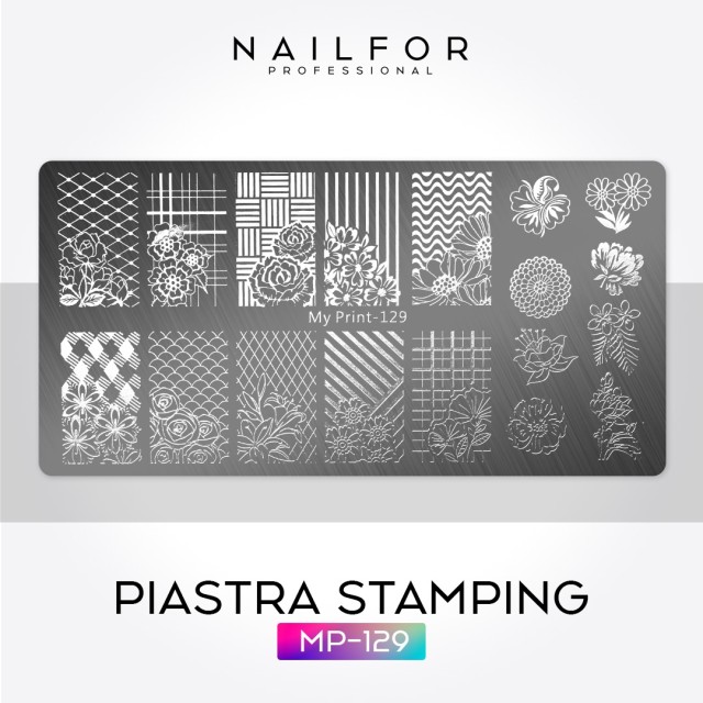 decorazione nail art ricostruzione unghie STAMPING PIASTRA MP-129 Nailfor 4,99 €