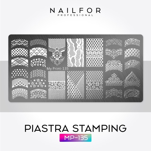 decorazione nail art ricostruzione unghie STAMPING PIASTRA MP-135 Nailfor 4,99 €