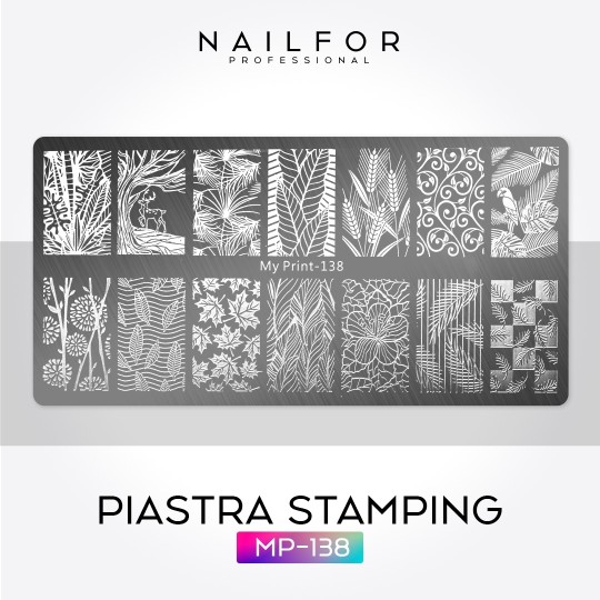 Decoración nail art , reconstrucción de uñas, PLACA Stamping MP-138 Nailfor 4,99 €