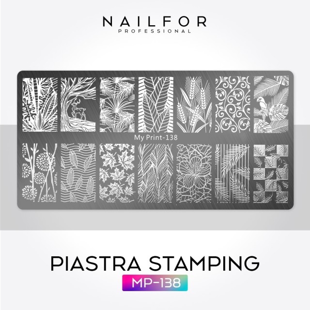 decorazione nail art ricostruzione unghie STAMPING PIASTRA MP-138 Nailfor 4,99 €