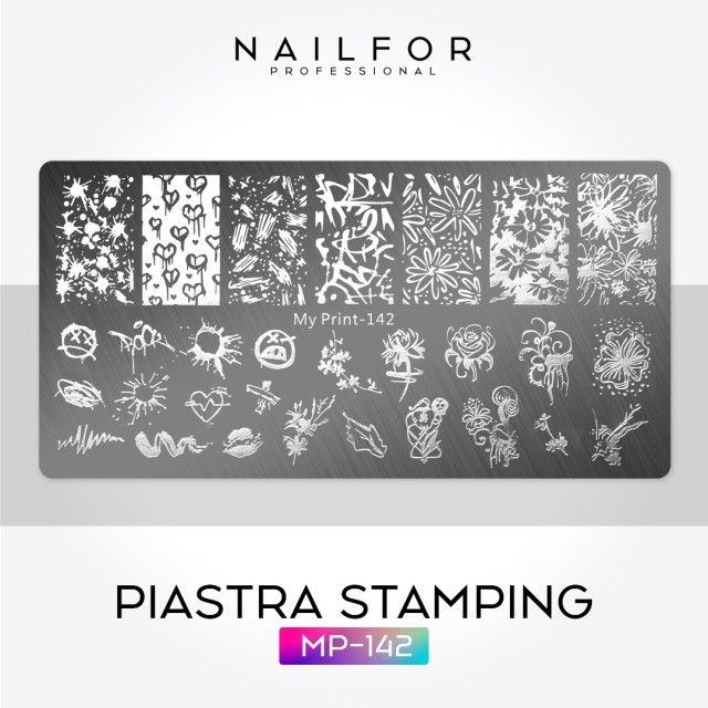 decorazione nail art ricostruzione unghie STAMPING PIASTRA MP-142 Nailfor 4,99 €