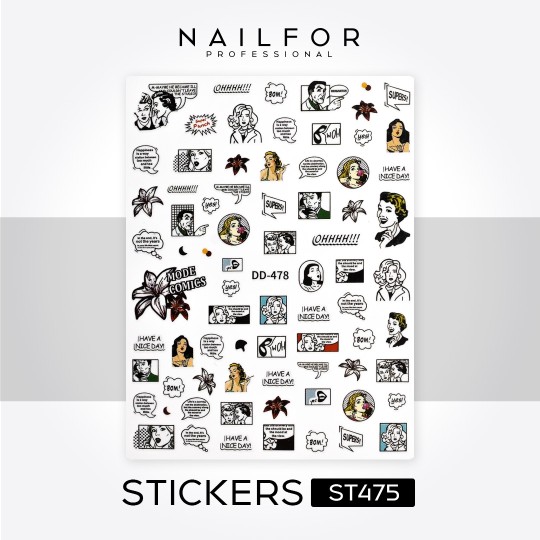 nail art decoration nail reconstruction ADHESIVE Stickers - ST475 Nailfor €1.99