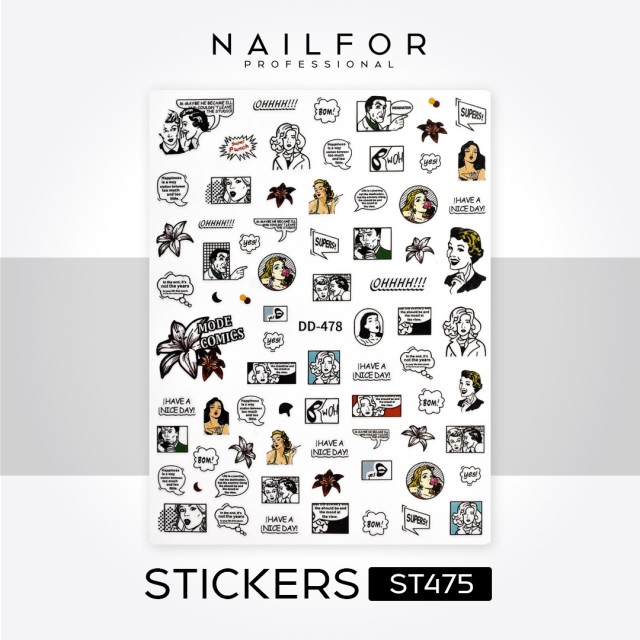 decorazione nail art ricostruzione unghie STICKERS ADESIVI - ST475 Nailfor 1,99 €