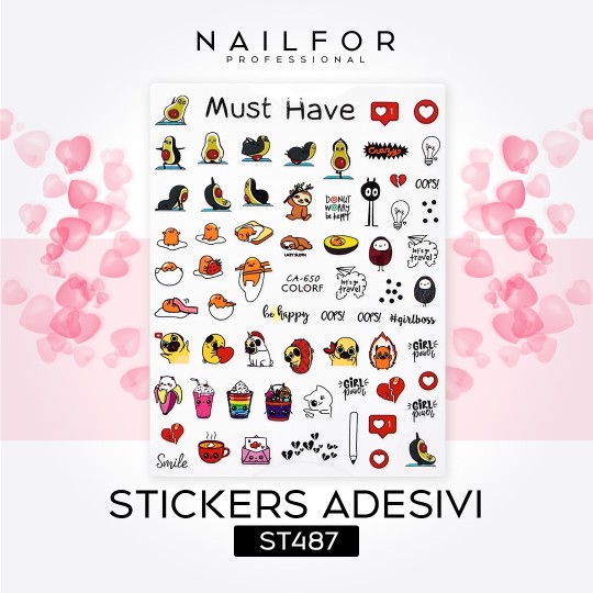 nail art decoration nail reconstruction AVOCADO ADHESIVE Stickers - ST487 Nailfor €1.99