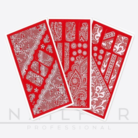 nail art decoration nail reconstruction Stickers Stickers White & White - KIT 3pcs ST215 Nailfor €5.99
