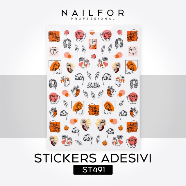 decorazione nail art ricostruzione unghie STICKERS ADESIVI FACE - ST491 Nailfor 1,99 €