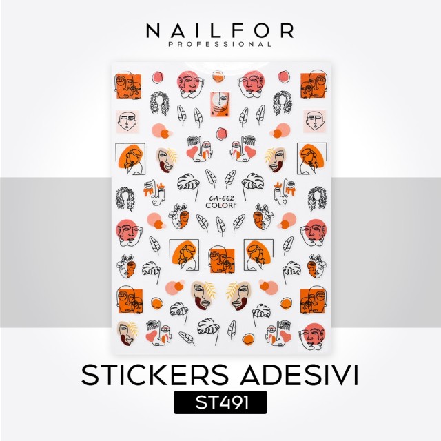 Decoración nail art , reconstrucción de uñas, Stickers ADHESIVAS CARA - ST491 Nailfor 1,99 €