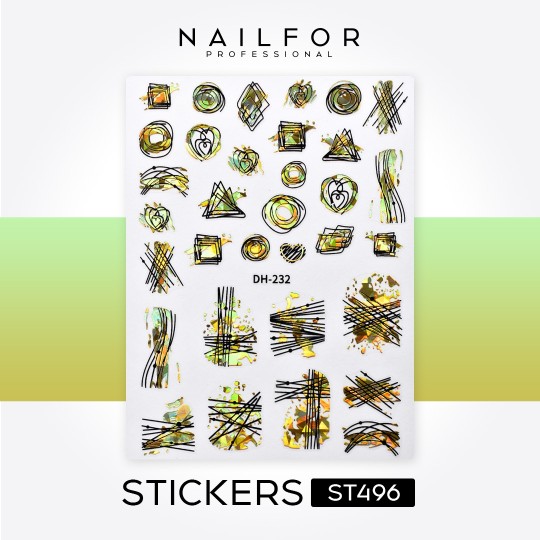 Décoration nail art reconstruction ongulaire Stickers ADHÉSIFS GOLDEN Art - ST496 Nailfor 1,99 €