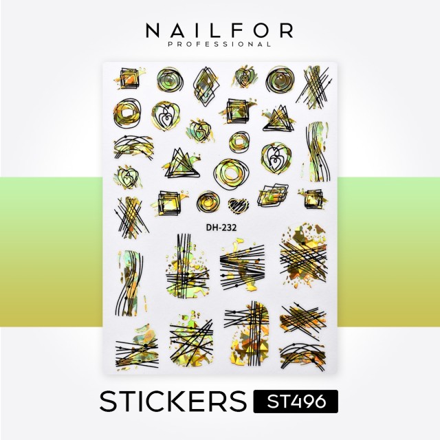 decorazione nail art ricostruzione unghie STICKERS ADESIVI GOLDEN ART - ST496 Nailfor 1,99 €