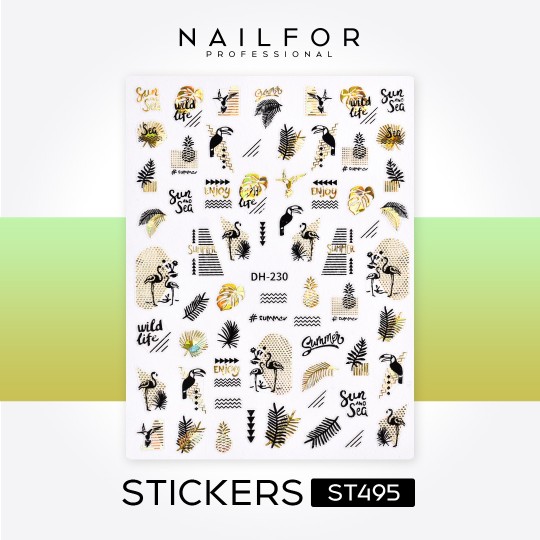 nail art decoration nail reconstruction Stickers ADHESIVES GOLDEN BIRD - ST495 Nailfor €1.99