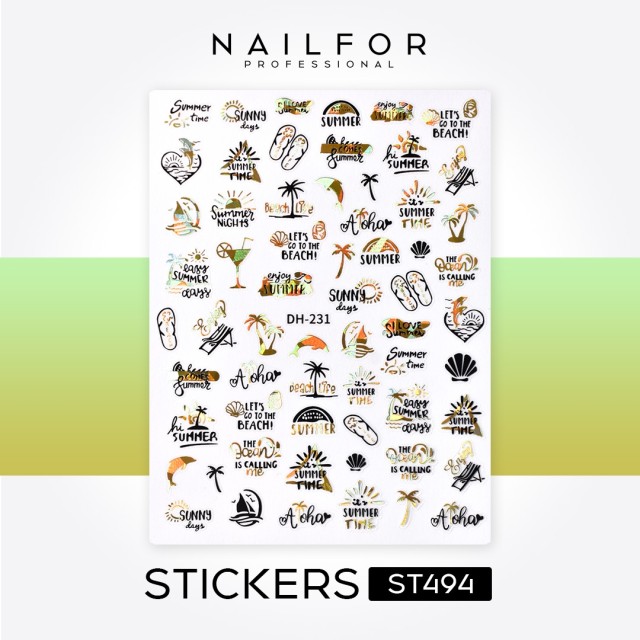 decorazione nail art ricostruzione unghie STICKERS ADESIVI GOLDEN SUMMER - ST494 Nailfor 1,99 €