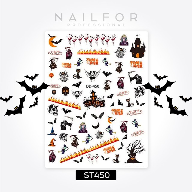 decorazione nail art ricostruzione unghie STICKERS ADESIVI HALLOWEEN - ST450 Nailfor 1,99 €